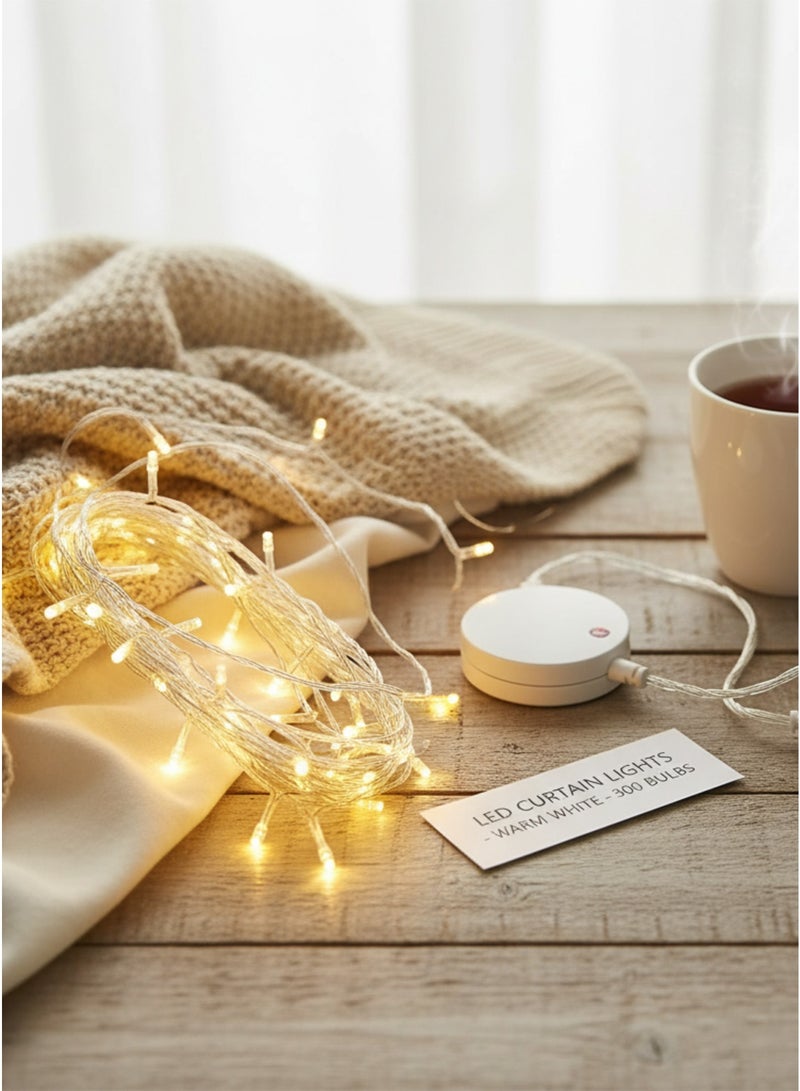 LED Curtain Lights 3*3 (144 LEDs) - Decor for Ramadan, Eid, Parties & Romantic Ambience - Image 2